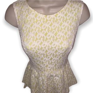 Forever 21 White Lace Peplum Top